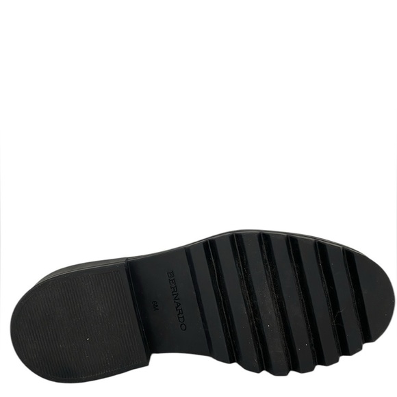 BERNARDO Shoes Chandler Loafer Lug Sole Platform Black Leather Size 6 - Picture 12 of 14